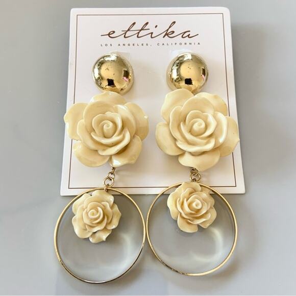Ettika Flower Statement Earrings REVOLVE NWT NEW Retail $45 - Picture 1 of 7